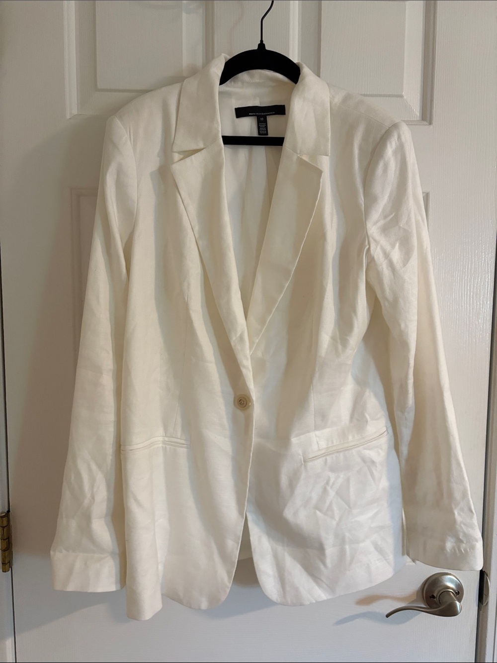 Cream Single-Button Women's Blazer